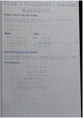 Operaciones con polinomios: teoría y ejercicios