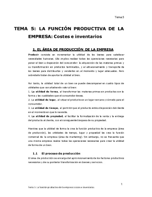 TEMA 5 ECONOMÍA