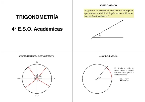 Trigonometría 4 ESO: Ejercicios Resueltos y Fórmulas