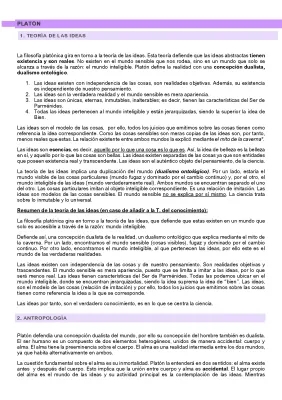 Teoría de las ideas de Platón para 2º de Bachillerato