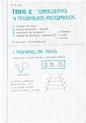 Teorema de Tales y Semejanza de Triángulos: Ejercicios y Ejemplos Resueltos para 2º y 4º ESO