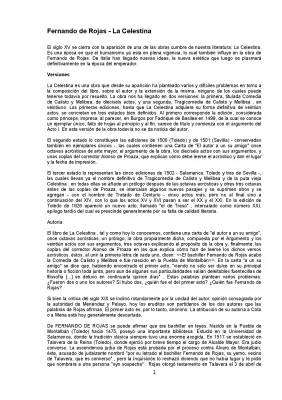 Análisis de La Celestina PDF - Resumen y Argumentos por Capitulos