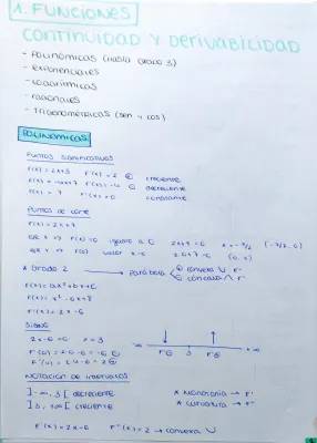 ¿Qué son la continuidad y derivabilidad de funciones polinómicas?