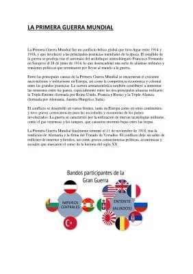 Resumen de la Primera Guerra Mundial y sus Consecuencias