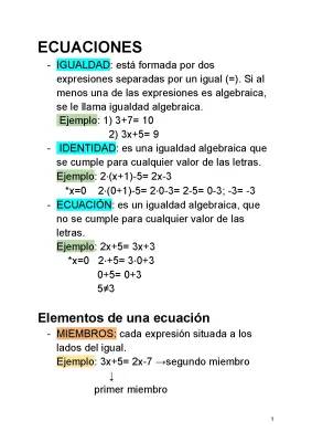 Ecuaciones 1 ESO PDF con Soluciones | Álgebra 1 ESO Ejercicios Resueltos