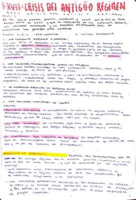 Resumen y Esquema de la Crisis del Antiguo Régimen para 3ºESO y 4ºESO