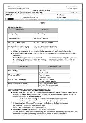 Fun with Past Continuous: Learn and Practice for 2º ESO!