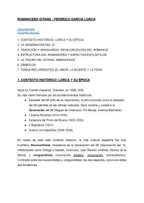 Análisis de Romancero Gitano de Federico García Lorca: Contexto y Símbolos