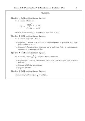 Examen - Ejercicios tipo EvAU Matemáticas