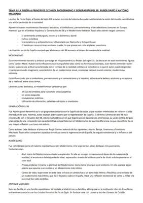 Guía Completa de Literatura 2 Bachillerato: Resúmenes, Apuntes y Esquemas PDF