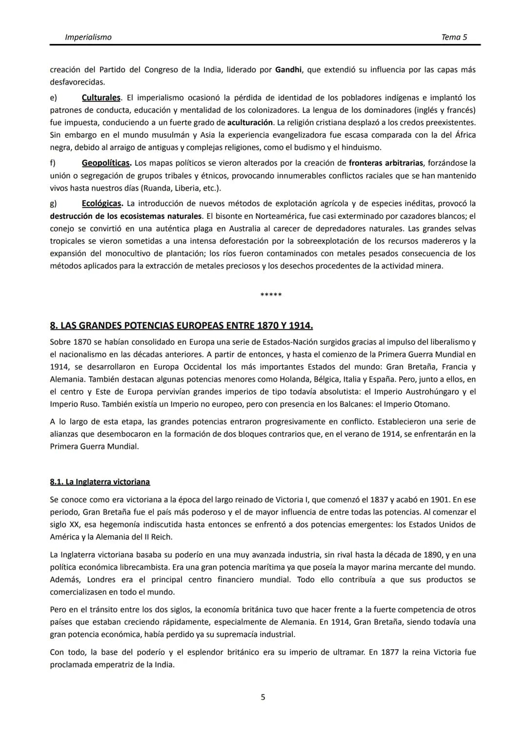 Imperialismo
■
TEMA 5. EL IMPERIALISMO. EUROPA ANTES DE LA I GUERRA MUNDIAL.
1. CONCEPTO DE IMPERIALISMO.
El término imperialismo hace refer