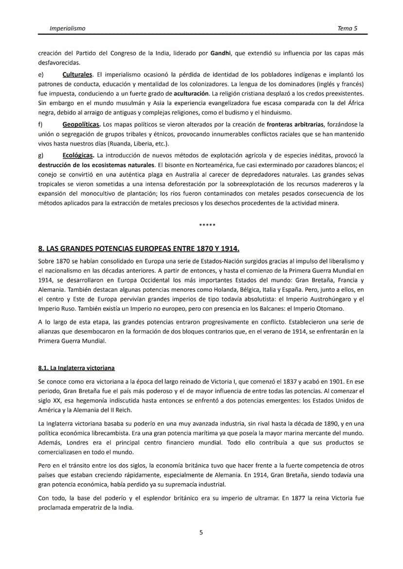 Imperialismo
■
TEMA 5. EL IMPERIALISMO. EUROPA ANTES DE LA I GUERRA MUNDIAL.
1. CONCEPTO DE IMPERIALISMO.
El término imperialismo hace refer