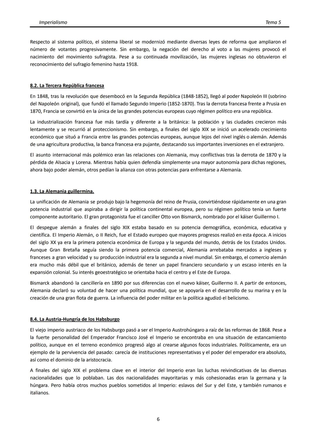 Imperialismo
■
TEMA 5. EL IMPERIALISMO. EUROPA ANTES DE LA I GUERRA MUNDIAL.
1. CONCEPTO DE IMPERIALISMO.
El término imperialismo hace refer