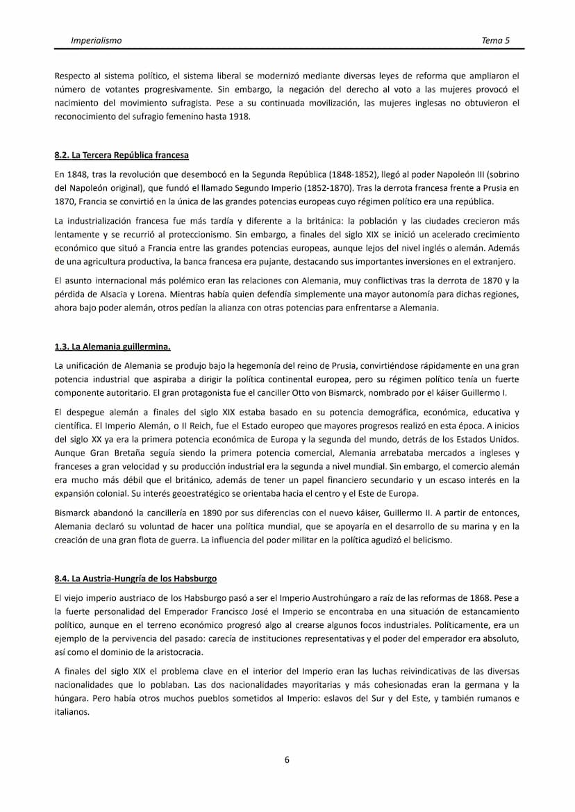 Imperialismo
■
TEMA 5. EL IMPERIALISMO. EUROPA ANTES DE LA I GUERRA MUNDIAL.
1. CONCEPTO DE IMPERIALISMO.
El término imperialismo hace refer