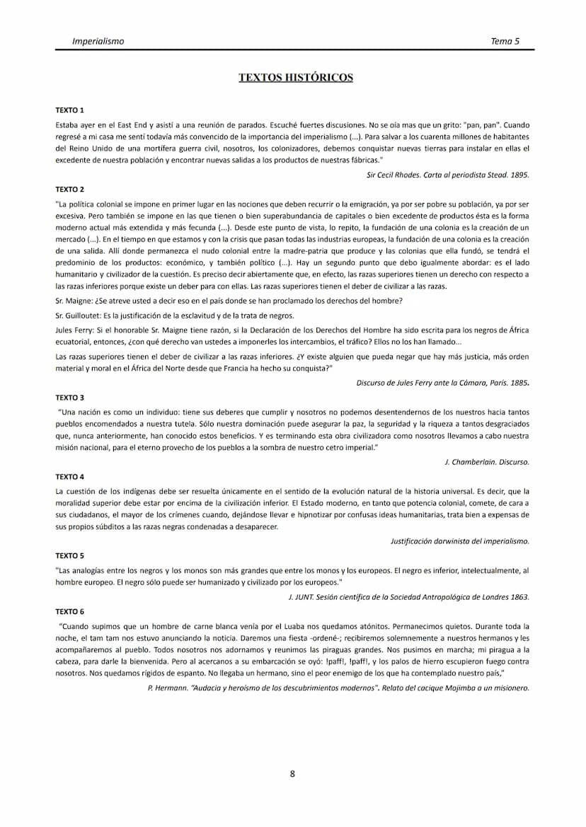 Imperialismo
■
TEMA 5. EL IMPERIALISMO. EUROPA ANTES DE LA I GUERRA MUNDIAL.
1. CONCEPTO DE IMPERIALISMO.
El término imperialismo hace refer