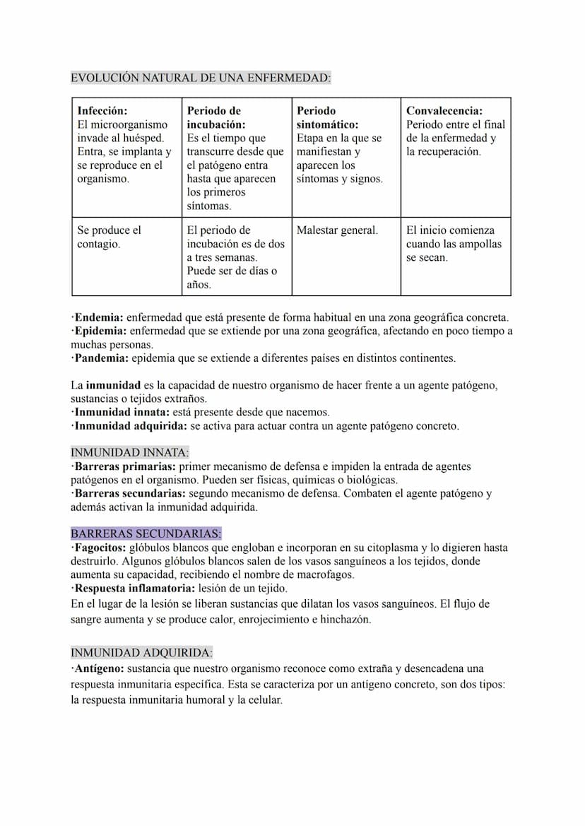 La salud y el sistema inmunitario:
La salud tiene tres componentes: físico, mental y social. Todos son necesarios para estar
sanos y están í