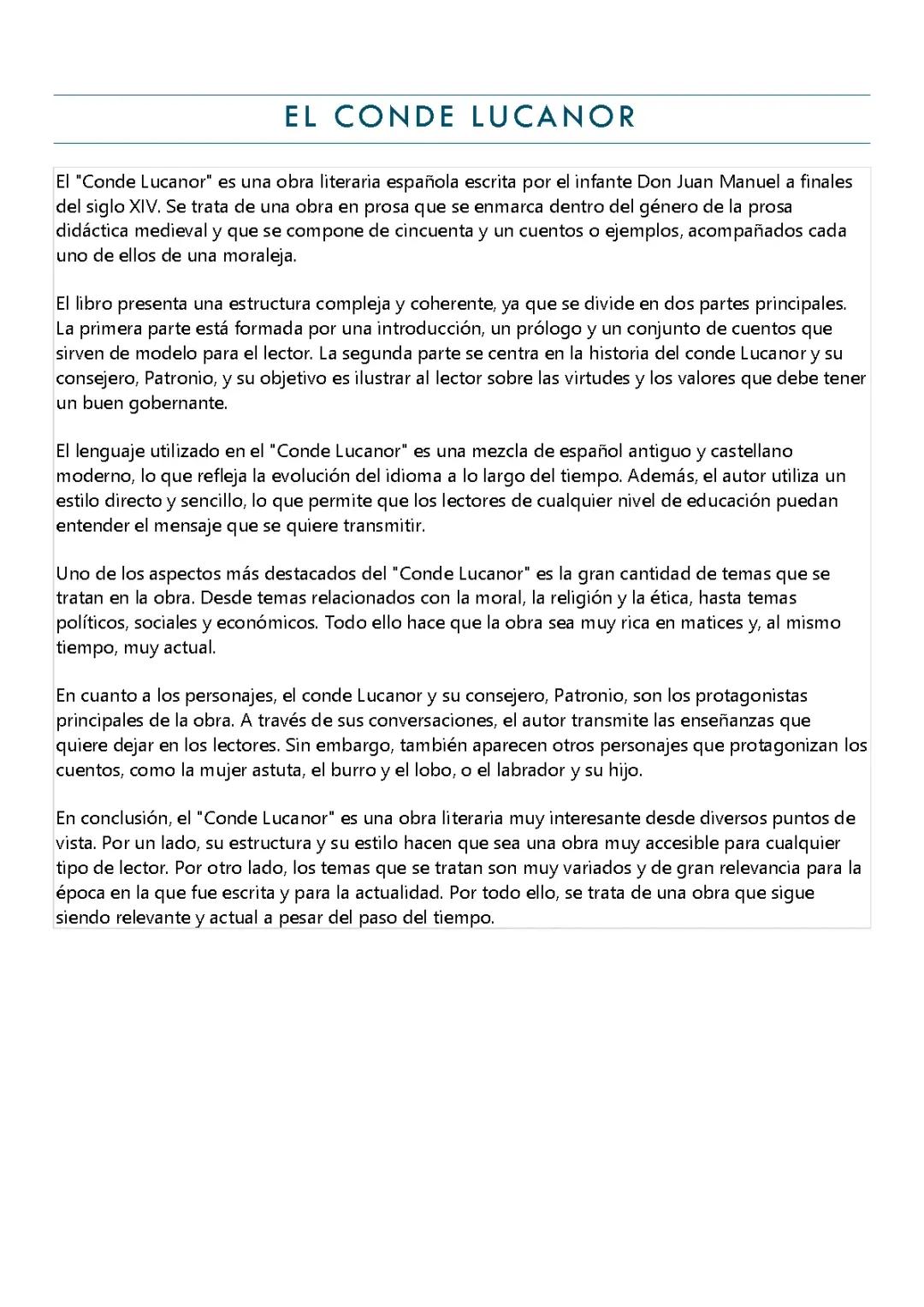 El conde Lucanor