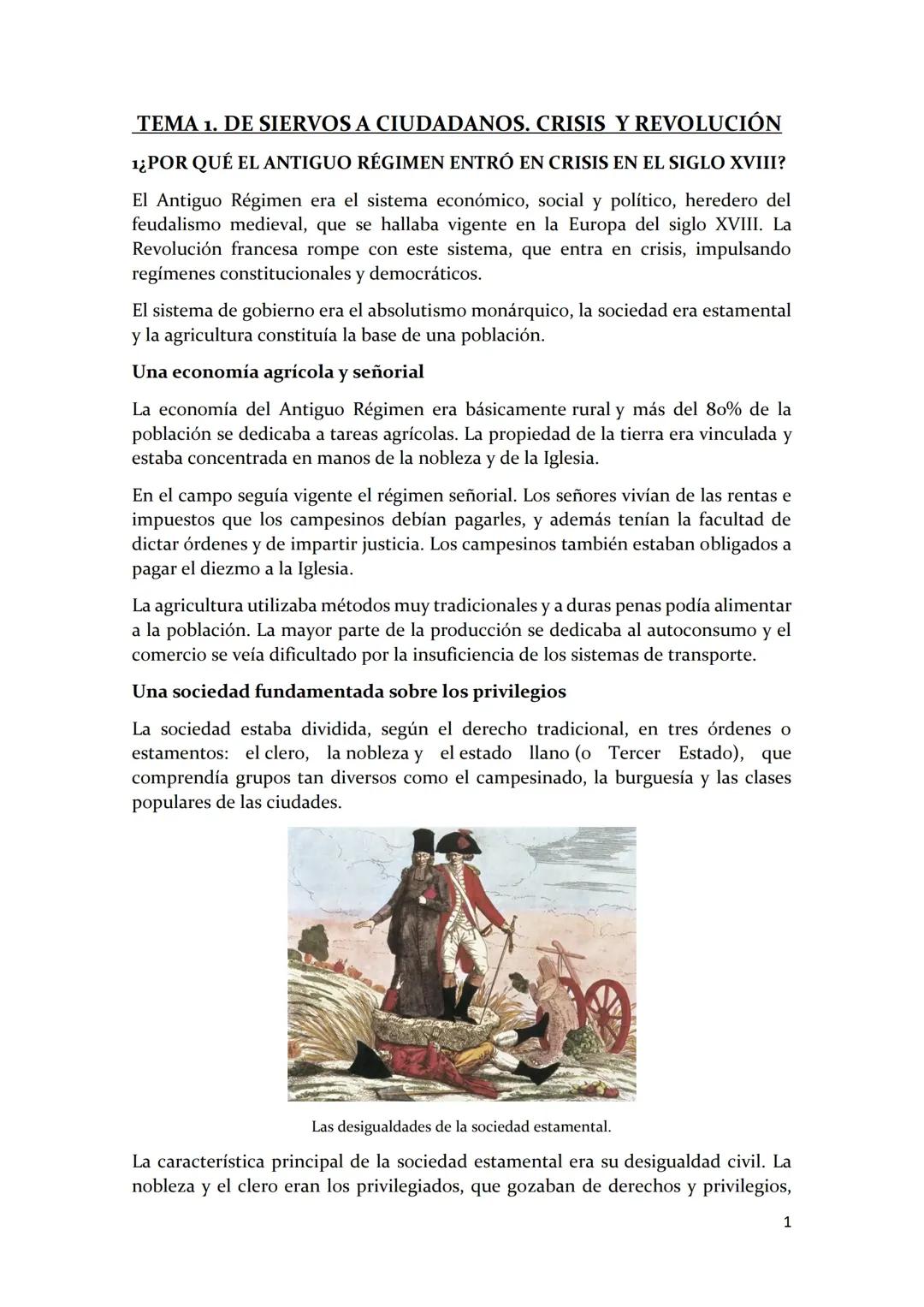 La Crisis del Antiguo Régimen en el Siglo XVIII: Desigualdades y el Poder de la Monarquía Absoluta