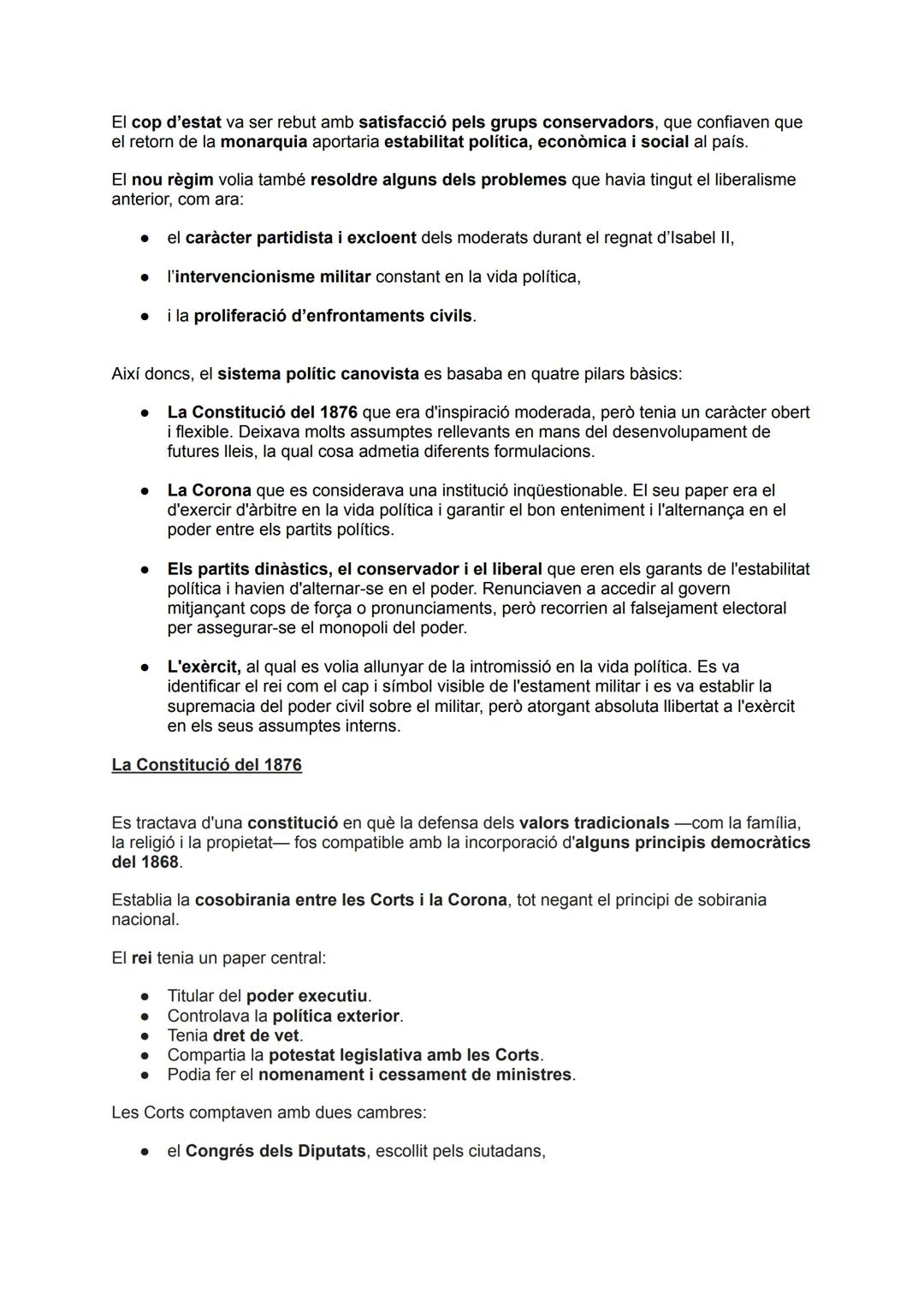 # La dinastia restaurada: alternança de poder i
caciquisme (1875-1902)

1. El retorn de la dinastia

Els anys finals del Sexenni, i en parti