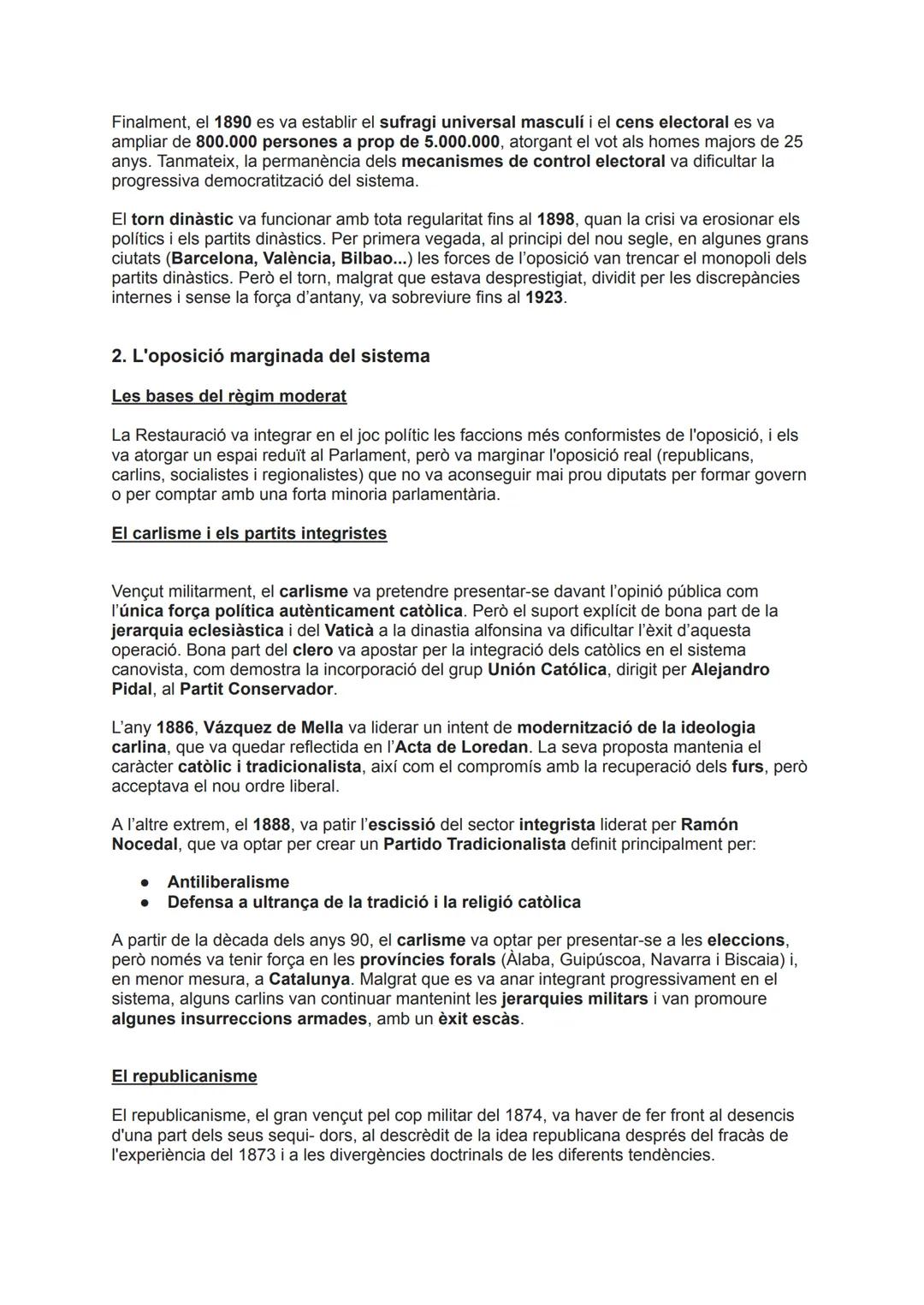# La dinastia restaurada: alternança de poder i
caciquisme (1875-1902)

1. El retorn de la dinastia

Els anys finals del Sexenni, i en parti