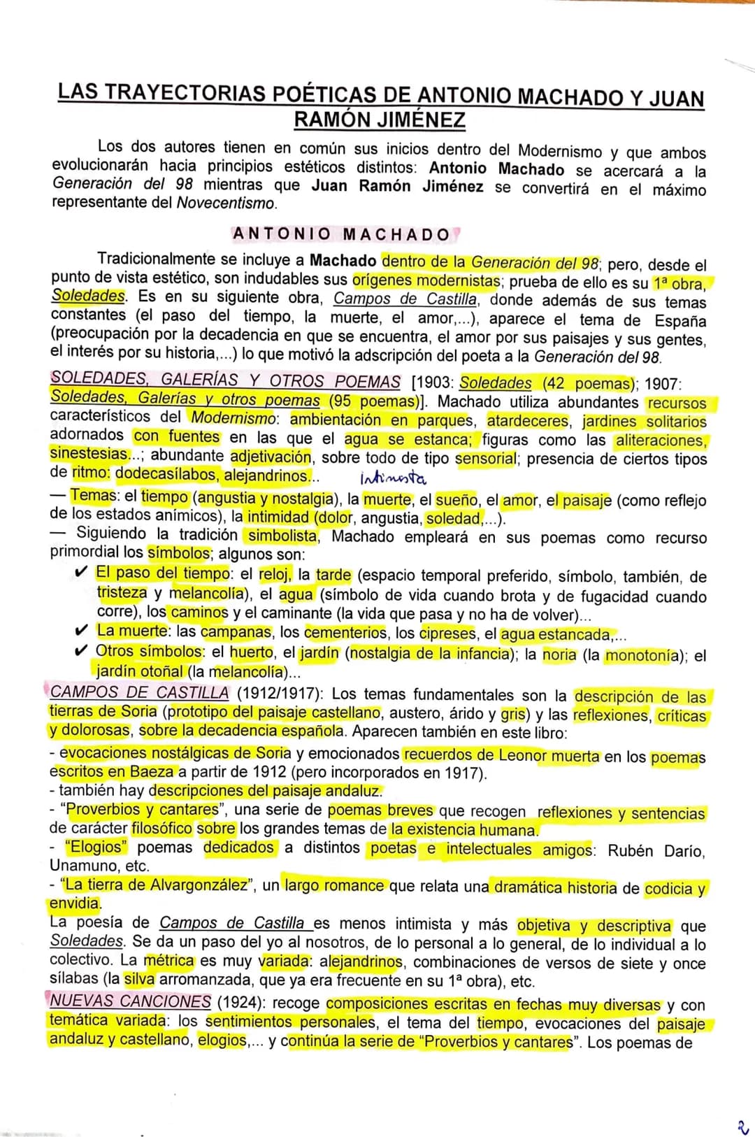 LAS TRAYECTORIAS POÉTICAS DE ANTONIO MACHADO Y JUAN
RAMÓN JIMÉNEZ
Los dos autores tienen en común sus inicios dentro del Modernismo y que am