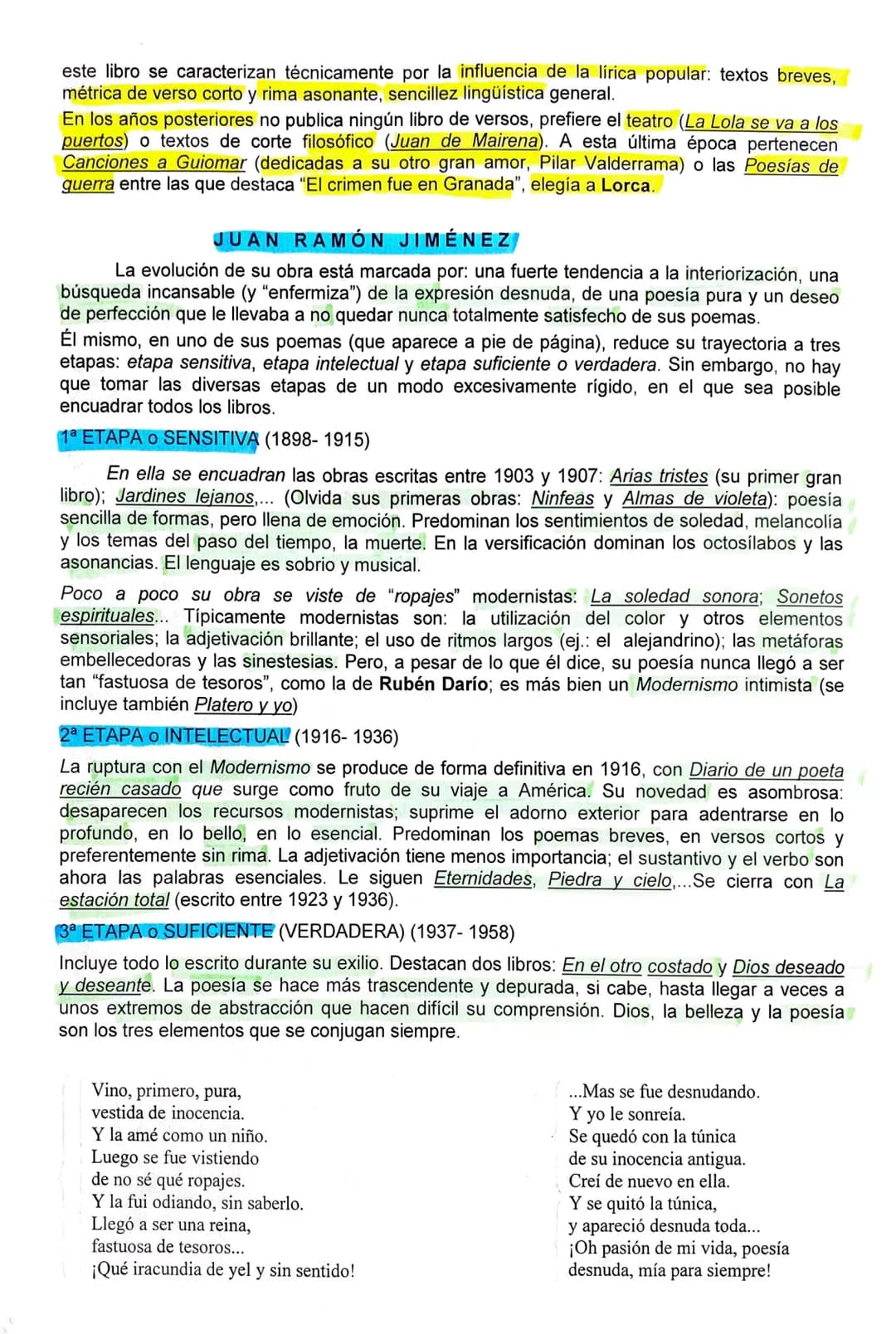 LAS TRAYECTORIAS POÉTICAS DE ANTONIO MACHADO Y JUAN
RAMÓN JIMÉNEZ
Los dos autores tienen en común sus inicios dentro del Modernismo y que am