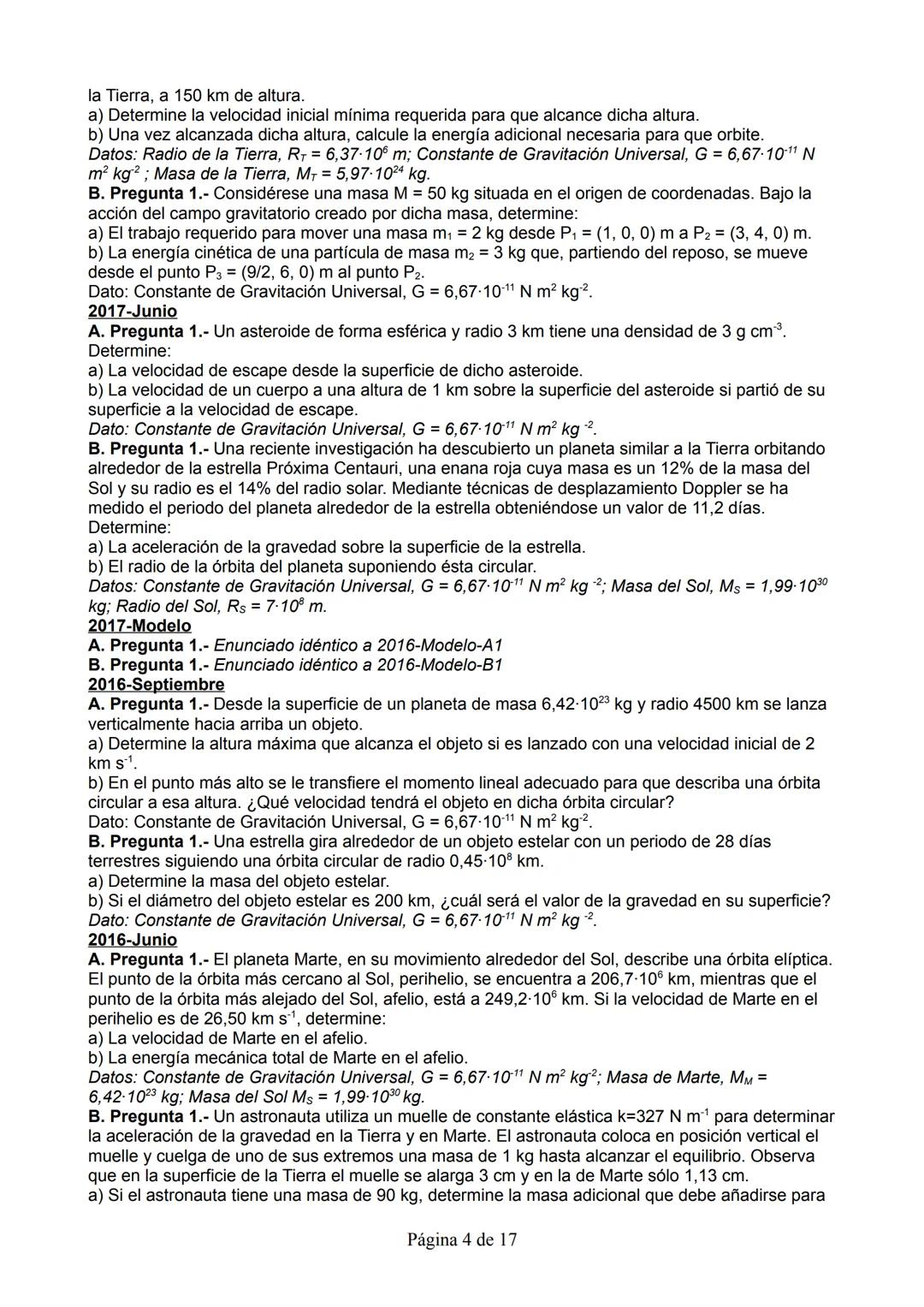 2020-Julio
A.1. Un satélite sigue una órbita circular sincrónica (es decir, del mismo periodo que el de rotación
del planeta) de radio 1,59-
