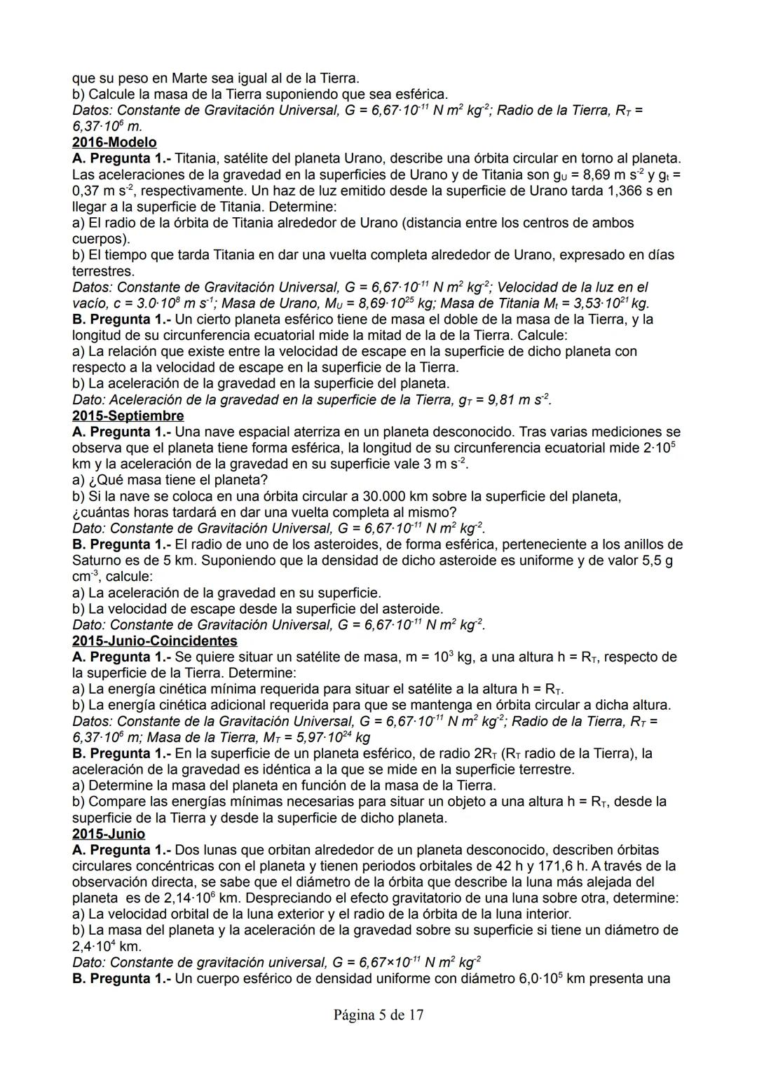 2020-Julio
A.1. Un satélite sigue una órbita circular sincrónica (es decir, del mismo periodo que el de rotación
del planeta) de radio 1,59-
