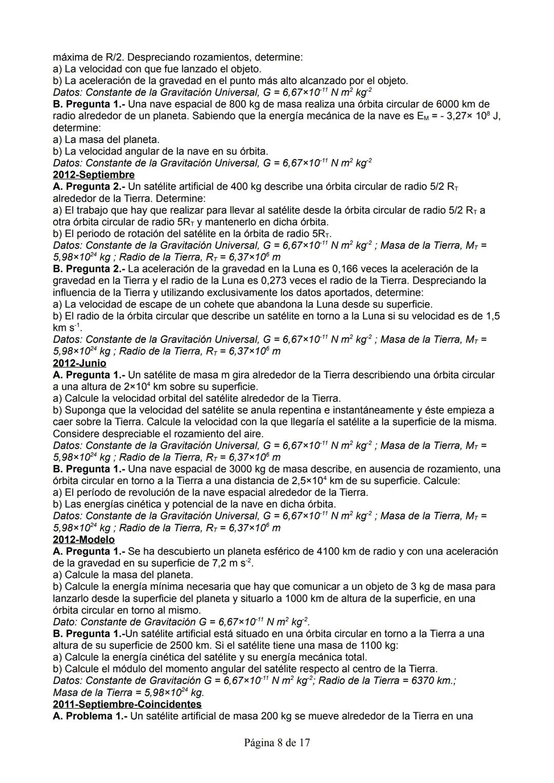 2020-Julio
A.1. Un satélite sigue una órbita circular sincrónica (es decir, del mismo periodo que el de rotación
del planeta) de radio 1,59-