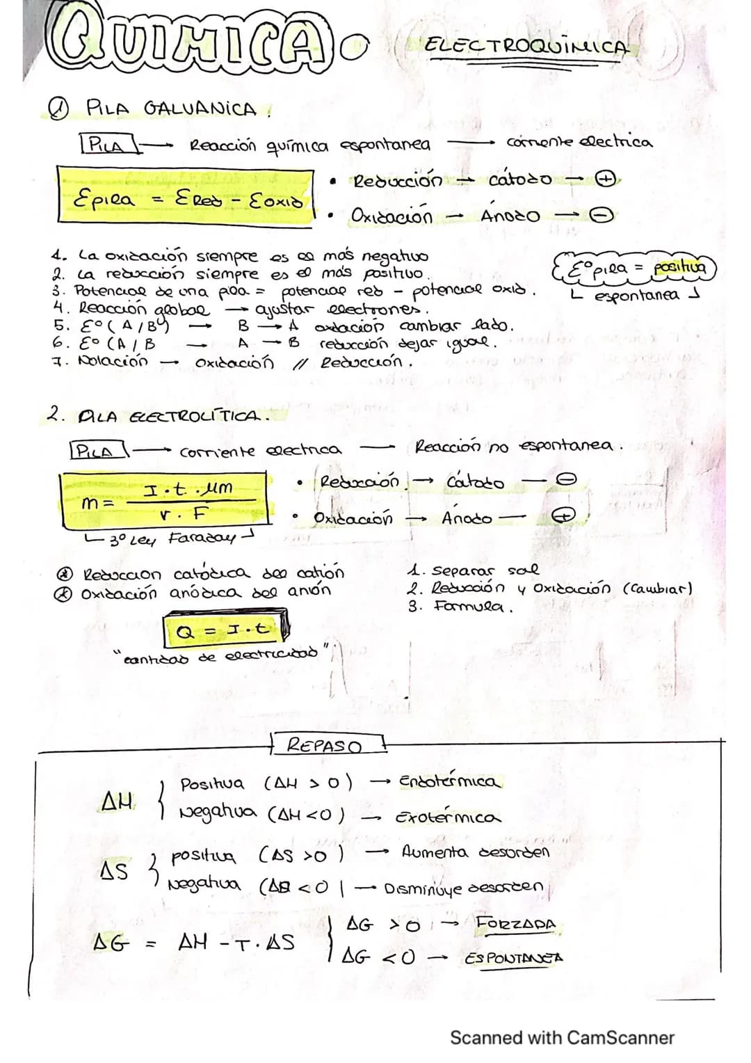 QUIMICA
PILA GALVANICA /
PILA -
Epica
4. La oxidación siempre es más negativo
2. La reducción siempre es el más positivo.
=
5. E (A/B
6. E0 
