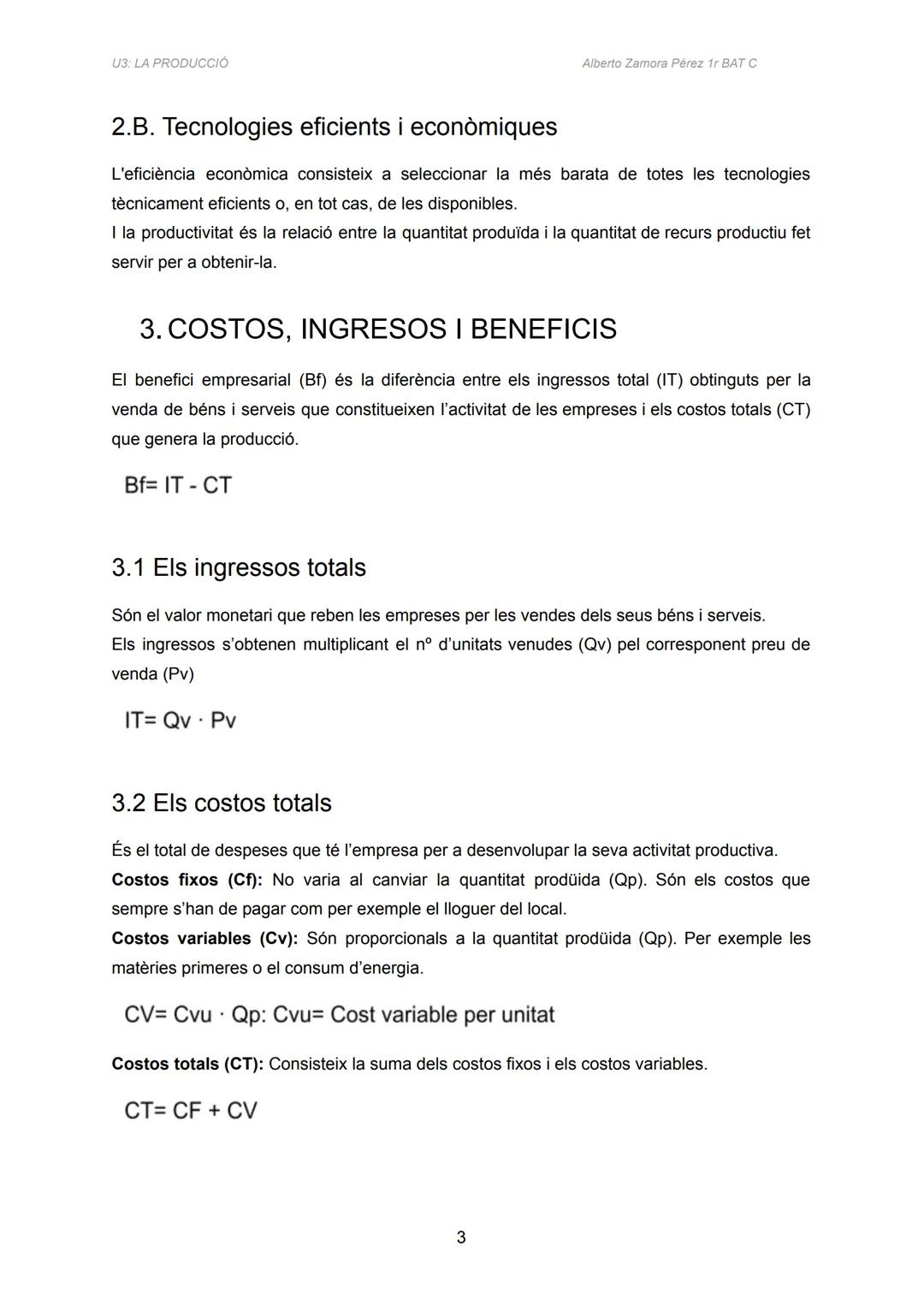 U3: LA PRODUCCIÓ
ÍNDEX
1. LA FUNCIÓ DE PRODUCCIÓ
1.1 Perspectiva utilitària
1.2 Perspectiva tècnica
2. COM ES POT PRODUIR?
2.A. Tecnologies 