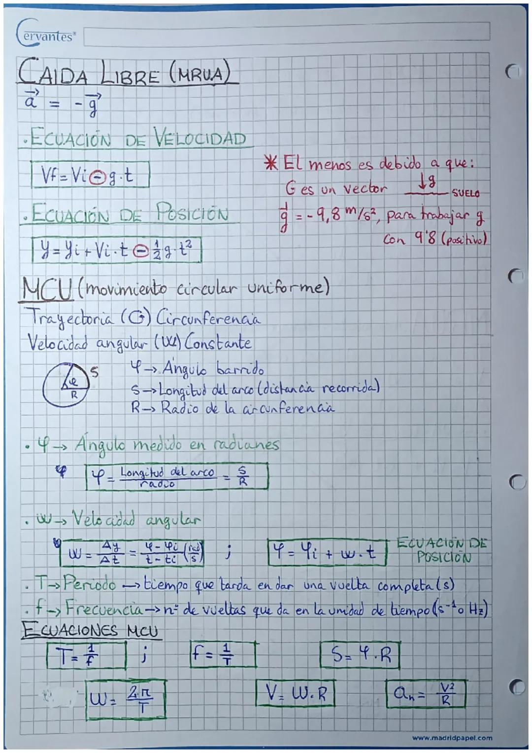 Cervantes
C ECUACIONES Y GRÁFICAS DE MOVIMIENTO
MRU (movimiento rectilineo uniforme)
Trayectoria (→) Linea recta
Velocidad (v) Constante
ECU