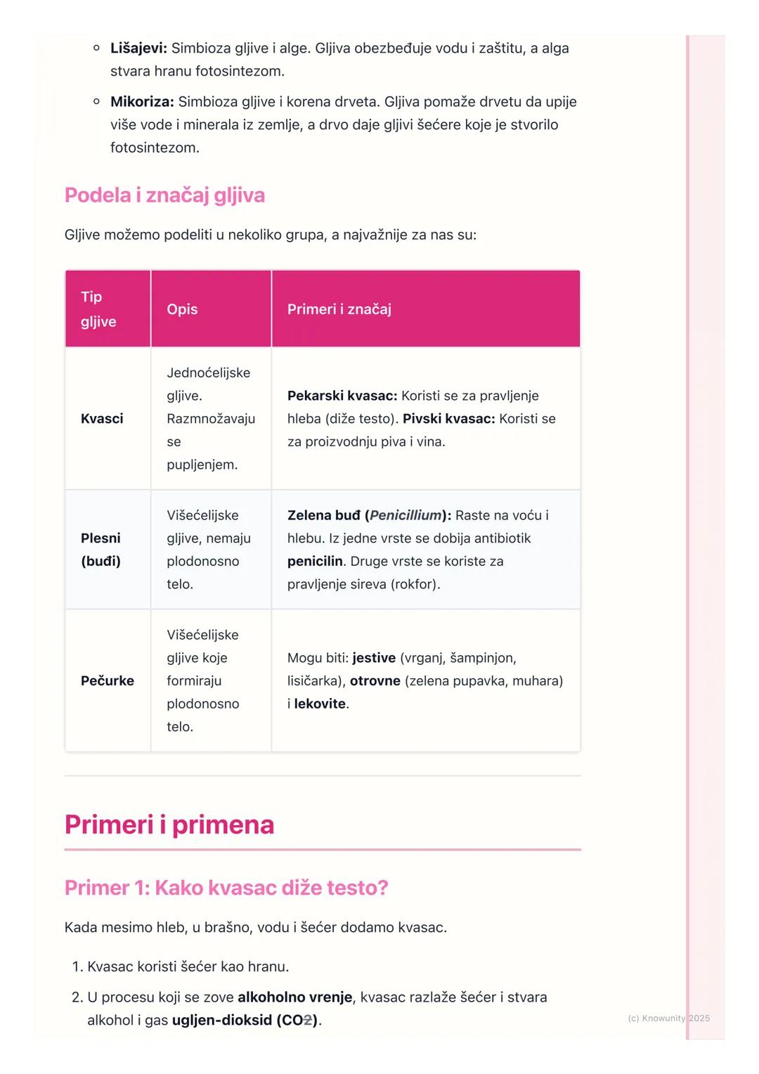 # Gljive

## Uvod u gljive

Gljive su posebna grupa živih bića. One nisu ni biljke ni životinje, već čine
svoje, peto carstvo živih bića. Mo