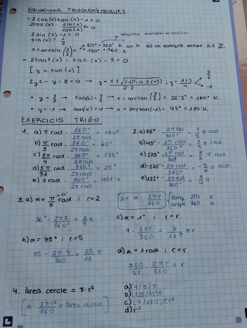TRIGONOMETRIA
Propietat
l'equació d'una
circunderência de
centre (a, b) i radi
ds:
(x-a)² + (y-b) ² = r²
Aquesta té centre (0, 0) i radi 1. 