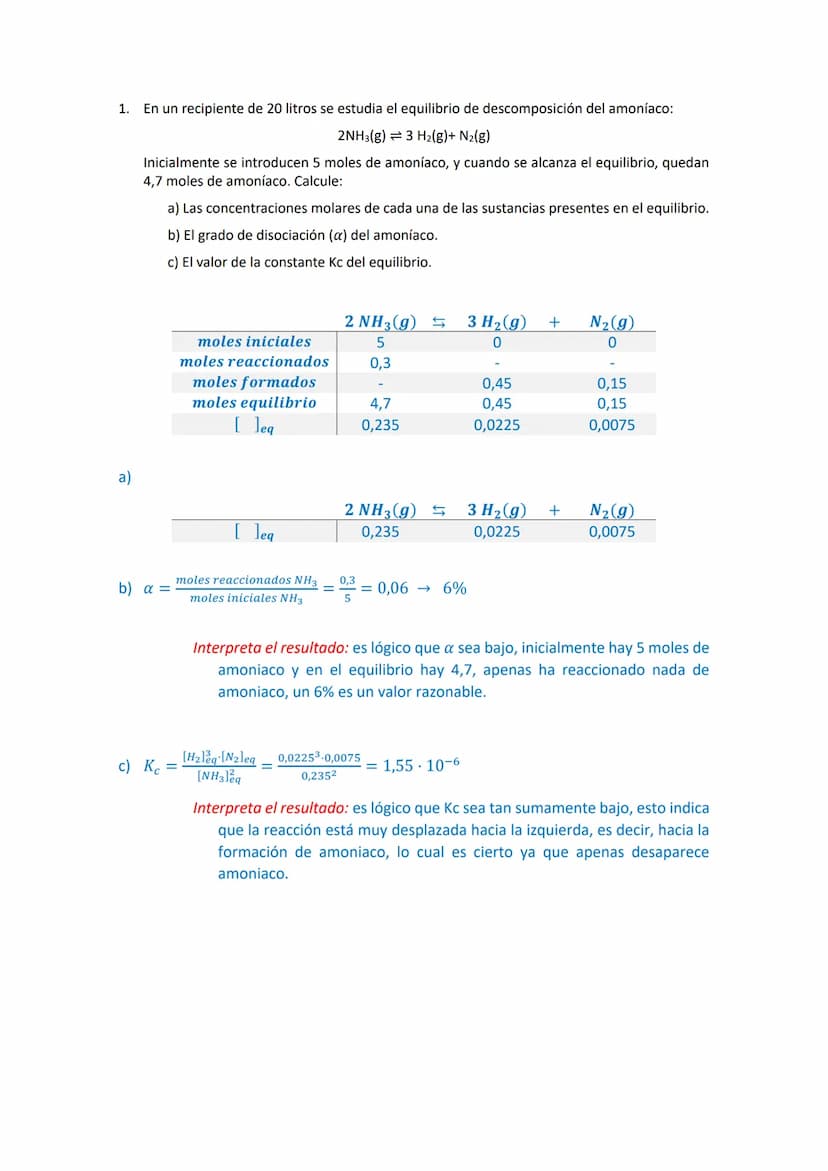 Tipos de Problemas de Equilibrio
Nota: el que nos puedan pedir tantas cosas no implica que necesariamente nos las pidan todas,
nos pedirán p