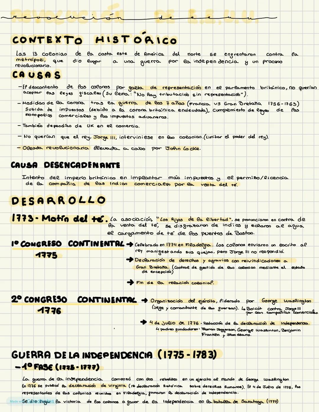 de
CONTEXTO HISTORICO
Las 13 colonias de la costa este de America.
dio lugar
metropoli, que
una guerra
revolucionario.
CAUSAS
a
del
norte se