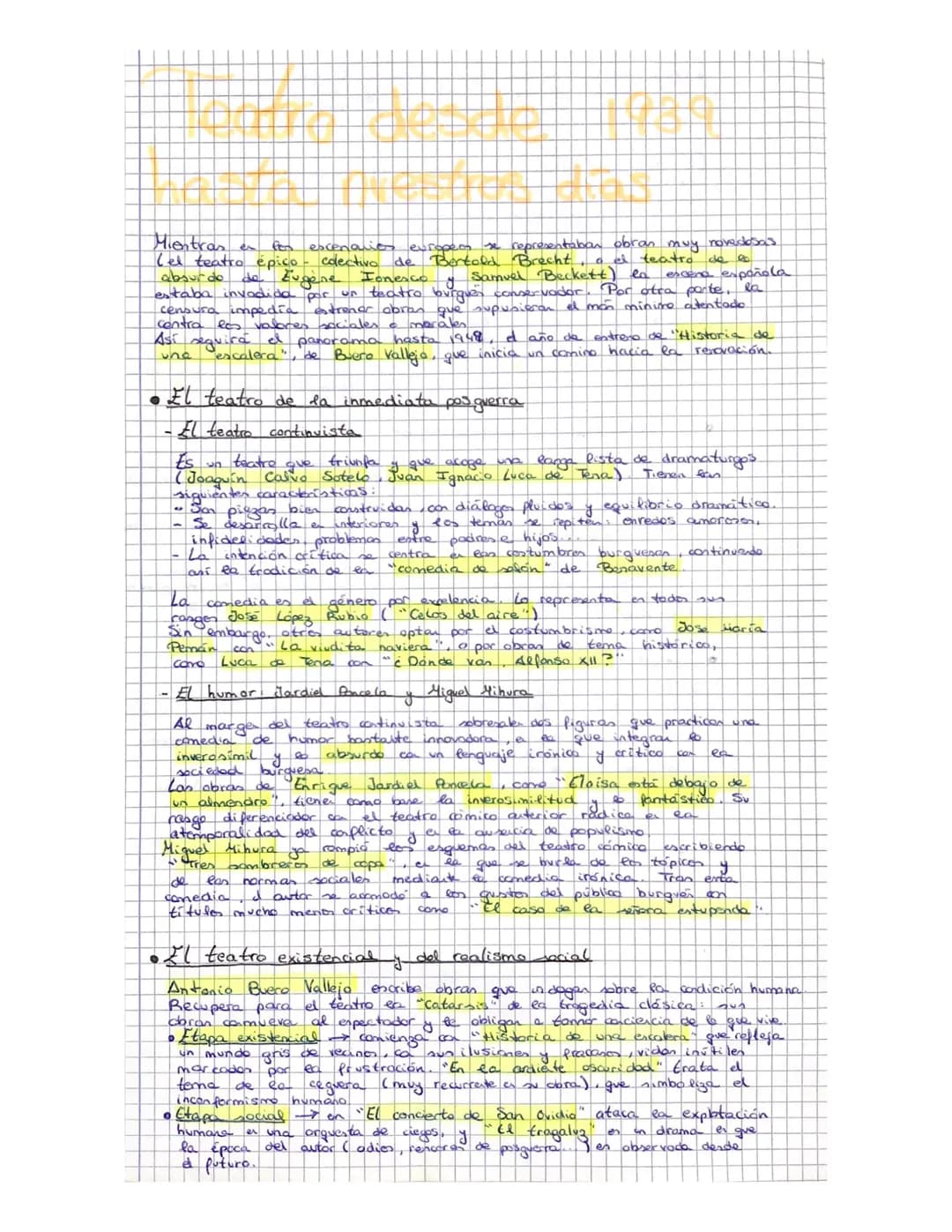 
<p>Durante el período que abarca el teatro español desde 1939 hasta nuestros días, se representaron obras muy novedosas en los escenarios e