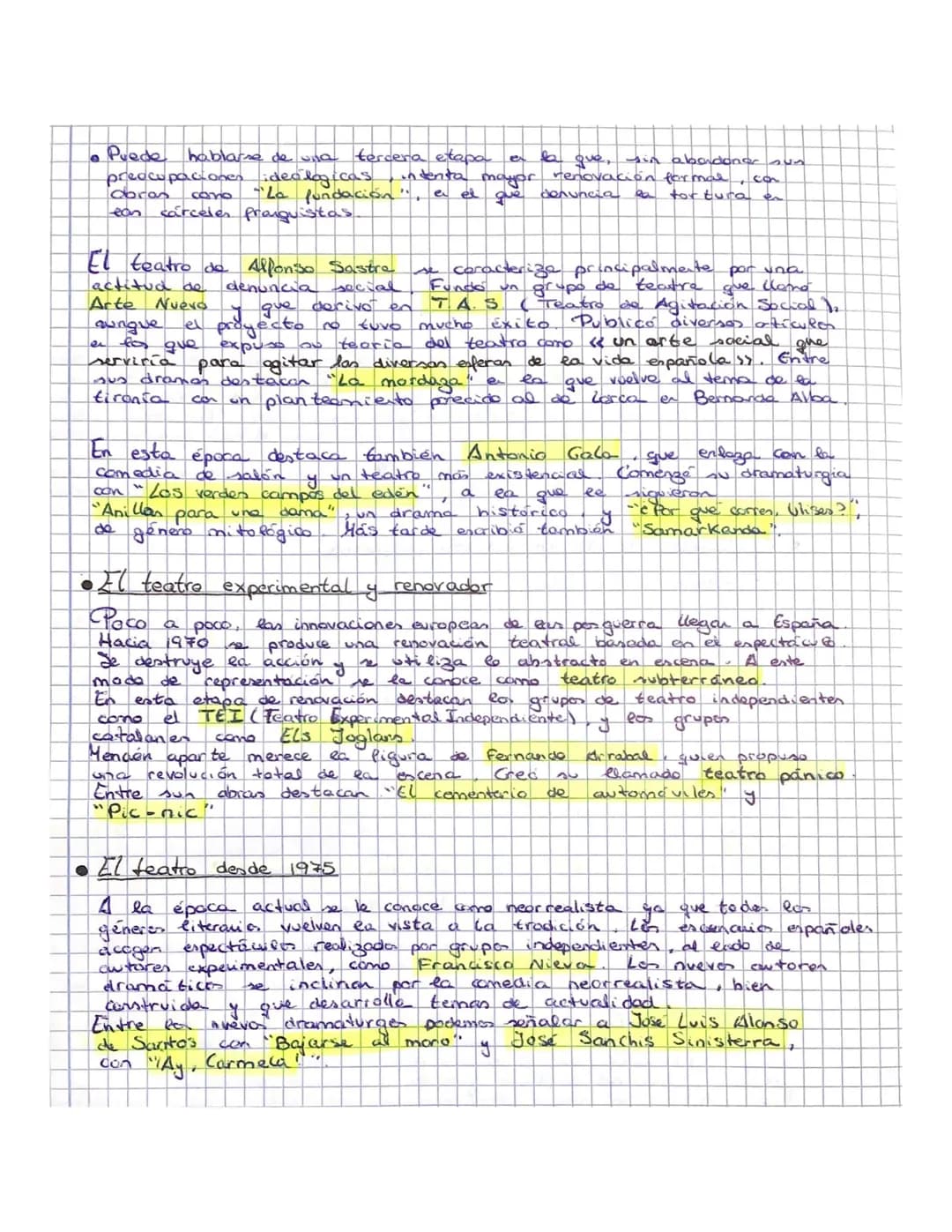 
<p>Durante el período que abarca el teatro español desde 1939 hasta nuestros días, se representaron obras muy novedosas en los escenarios e