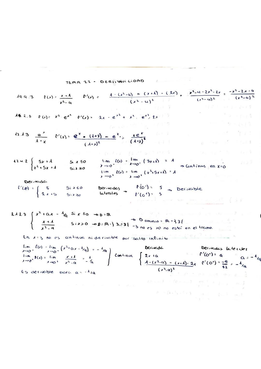 BLOQUE 4
ANÁLISIS

21) Dominio de una función Continuidad Limites.

Dominio de definición es el conjunto de valores dex para los que existe 