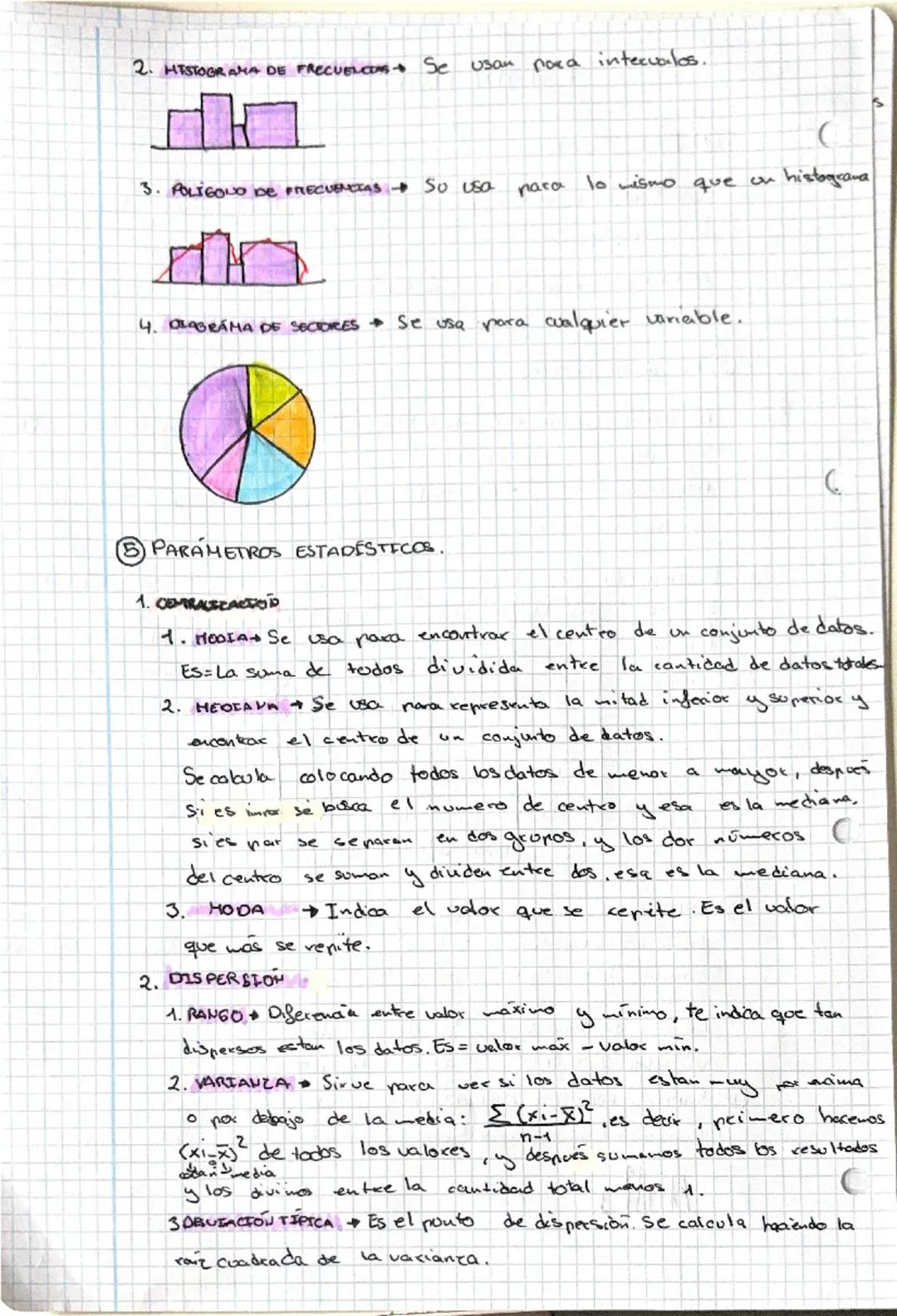 ESTADÍSTICA

① TIPOS VARIABLES

Cuantitativa Se usa para contidades, n, Ej: Preguntas notas medios.
Los respuestas sou numericas: 5,3,9,7.

