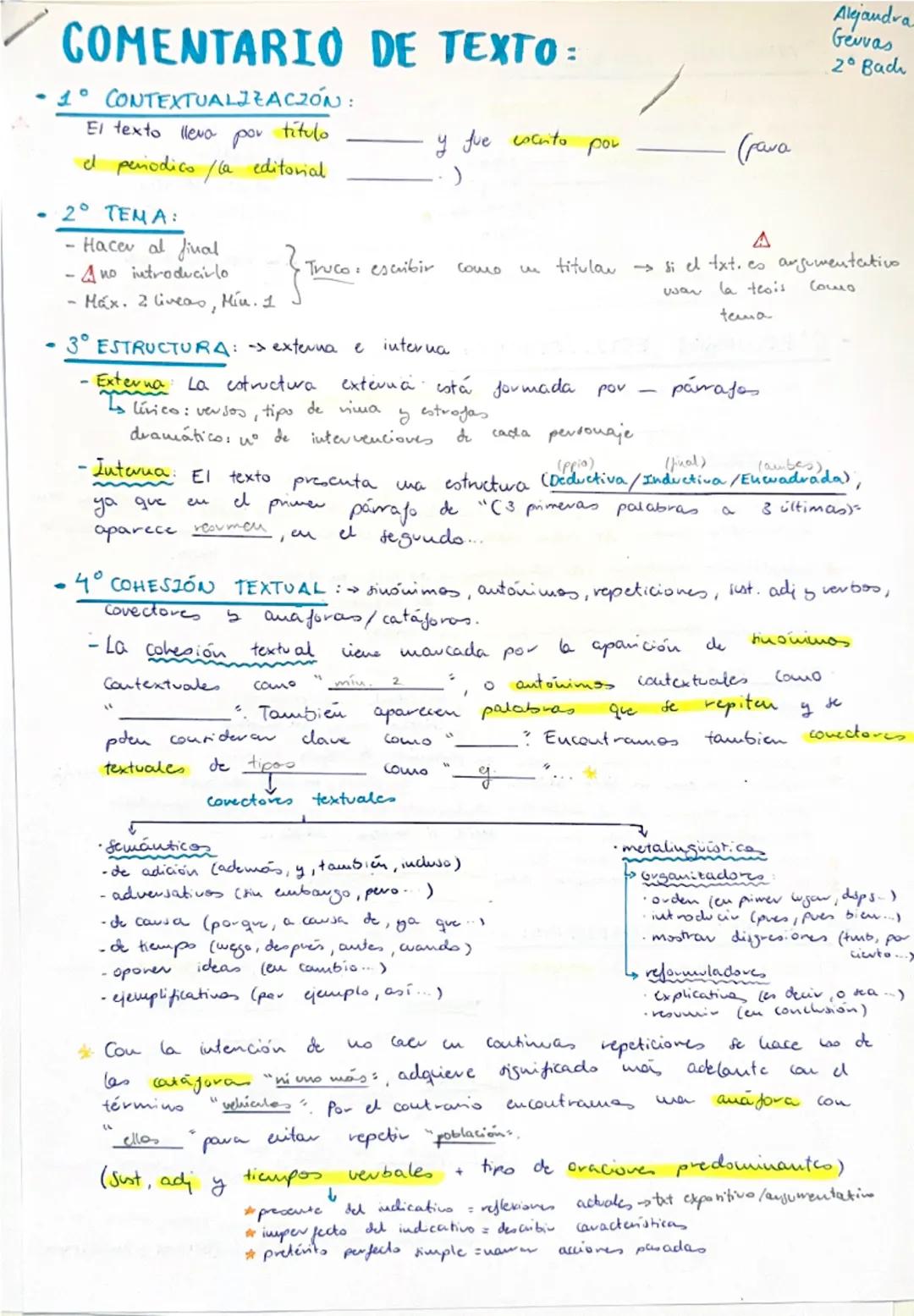 Cómo Hacer un Comentario de Texto - Guía 2º de Bachillerato