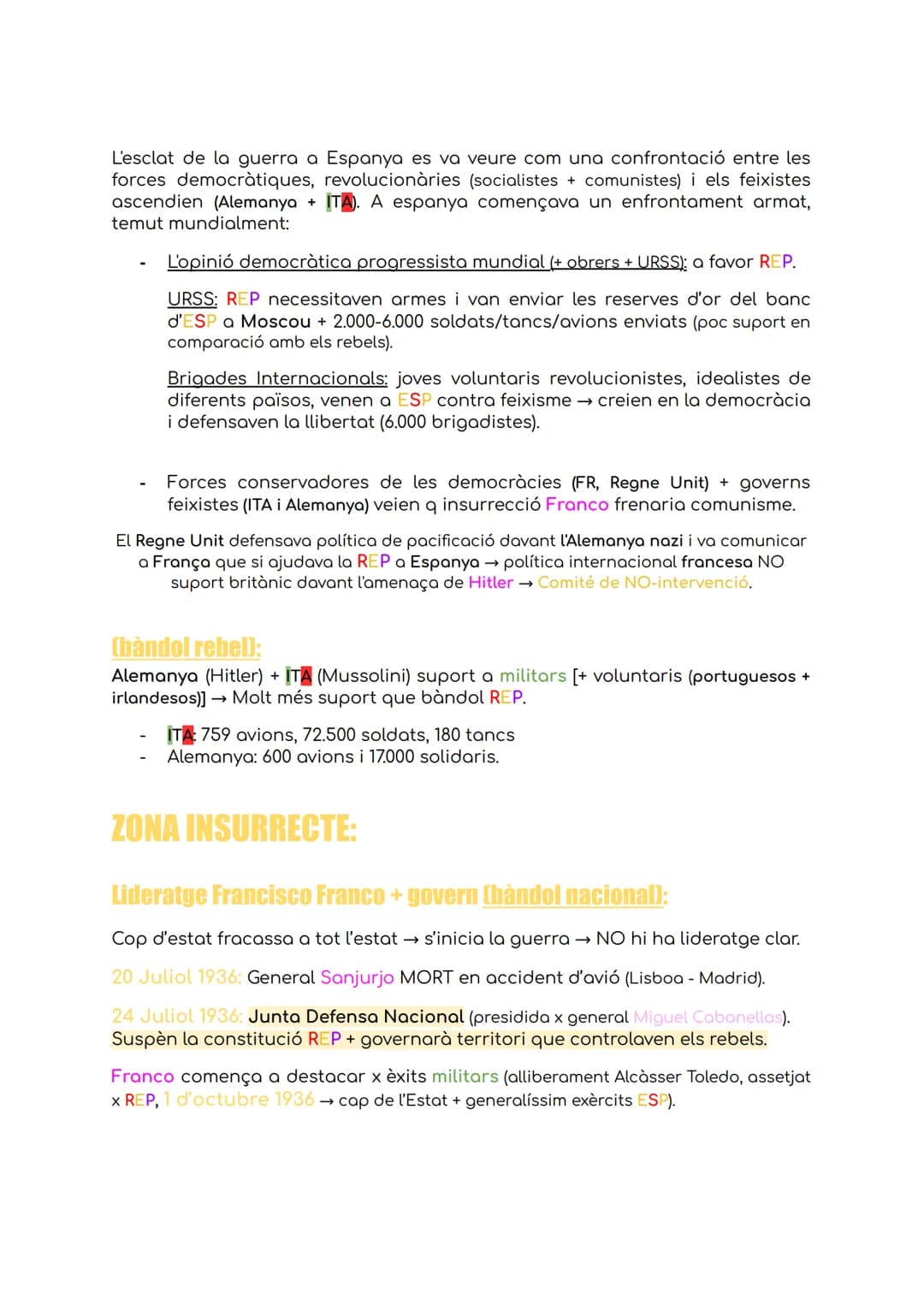 HISTÒRIA T4: La Guerra Civil
CAUSES:
Desequilibris socioeconòmics d'ESP.
Oposició grups socials privilegiats → reformisme Republicà.
Privile