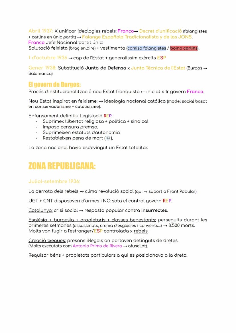 HISTÒRIA T4: La Guerra Civil
CAUSES:
Desequilibris socioeconòmics d'ESP.
Oposició grups socials privilegiats → reformisme Republicà.
Privile