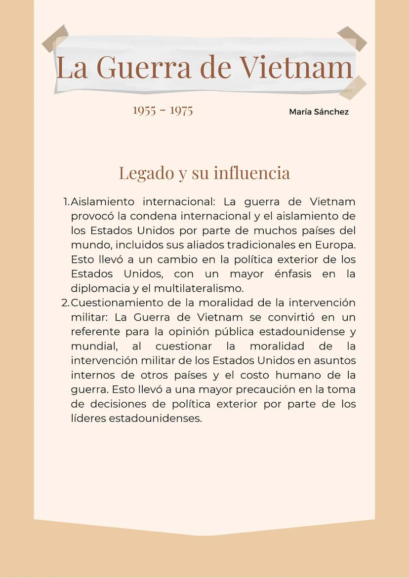 La Guerra de Vietnam
1955 - 1975
María Sánchez
Contexto histórico y político
La Guerra de Vietnam fue un conflicto bélico que tuvo
lugar ent