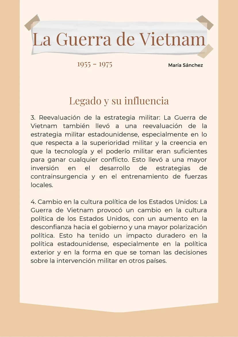 La Guerra de Vietnam
1955 - 1975
María Sánchez
Contexto histórico y político
La Guerra de Vietnam fue un conflicto bélico que tuvo
lugar ent
