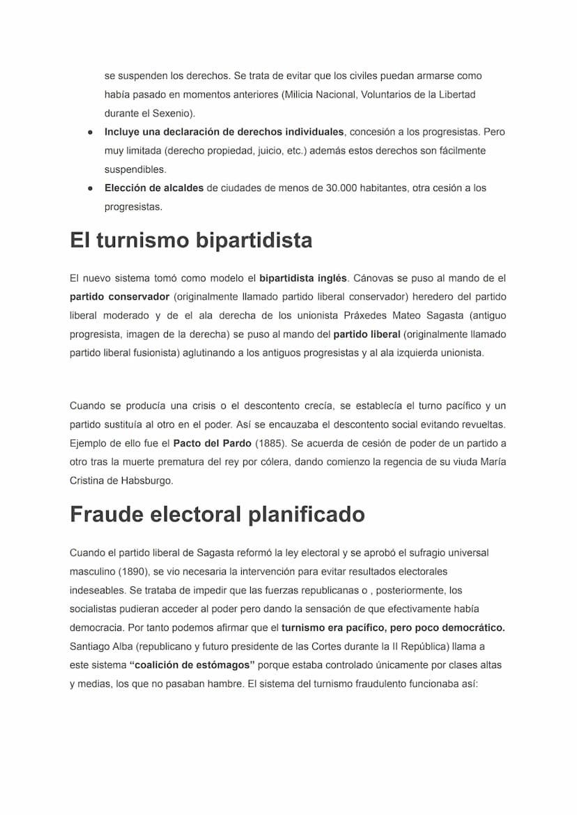 La Restauración: de Alfonso XII a la crisis del 98.
Etapas de la Restauración
Tiene tres etapas, cada una separada por crisis:
1- Reinado de