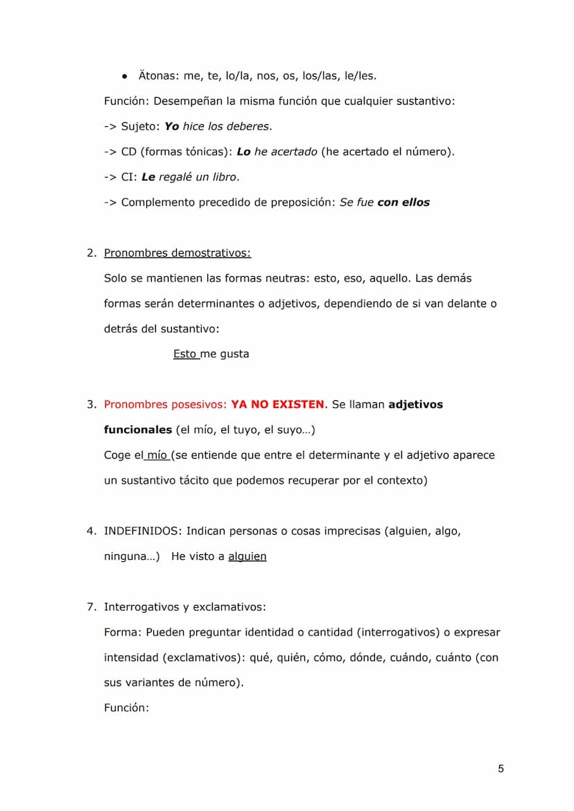 SN: DETERMINANTES Y PRONOMBRES
Los elementos del SN
Recordemos la estructura del sintagma nominal:
Mi camisa verde
MOD. N
La palabra más imp
