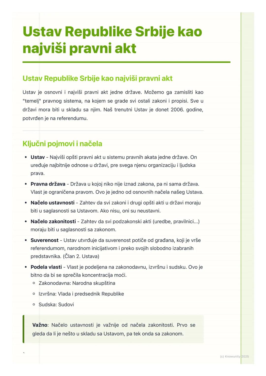 # Ustav Republike Srbije kao
najviši pravni akt

Ustav Republike Srbije kao najviši pravni akt

Ustav je osnovni i najviši pravni akt jedne 