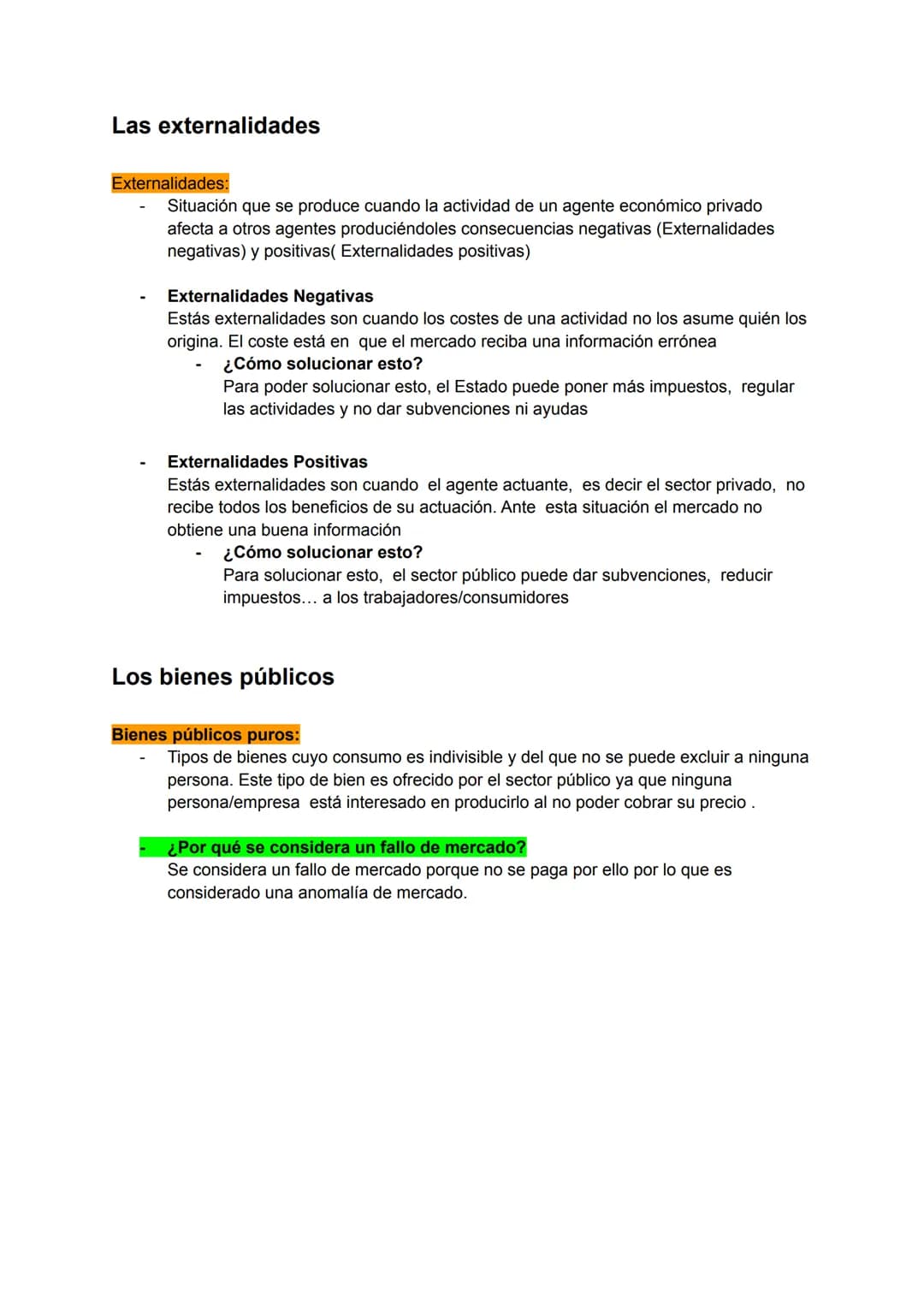 El papel del Estado en los sistemas de economía mixta
El sector público interviene en la economía mixta cuando el mercado falla
Fallo de mer