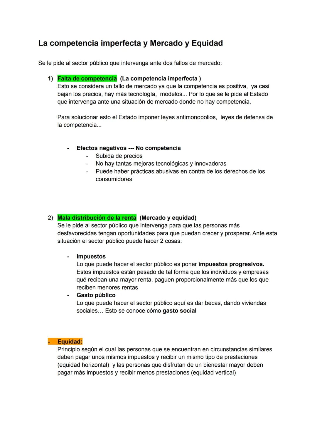 El papel del Estado en los sistemas de economía mixta
El sector público interviene en la economía mixta cuando el mercado falla
Fallo de mer